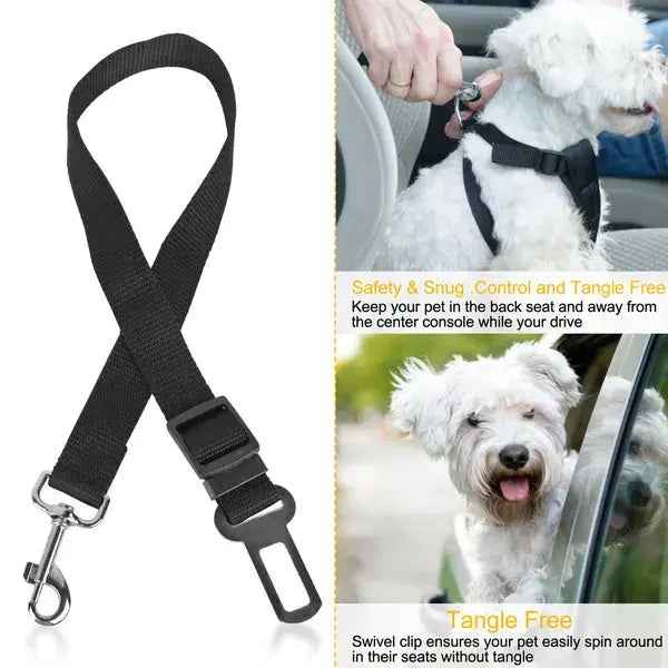 2Pcs Pet Dog Seat Belt Harness Adjustable Safety Leads for Dogs and Cats