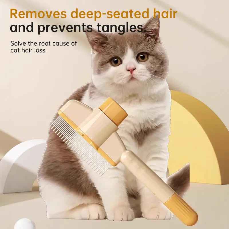 Dog and Cat Grooming Brush - Automatic Hair Remover with 1-Button Self-Cleaning & Massage Feature