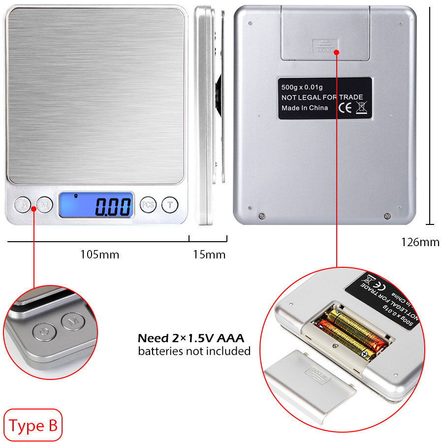 Digital Electronic Kitchen Food Diet Postal Scale Weight Balance 5KG 1g 11lb Kitchen Scales Stainless Steel Weighing For Food Diet Postal Balance Measuring LCD Precision Electronic - SMARTGLO COLLECTIONS