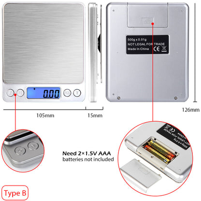 Digital Electronic Kitchen Food Diet Postal Scale Weight Balance 5KG 1g 11lb Kitchen Scales Stainless Steel Weighing For Food Diet Postal Balance Measuring LCD Precision Electronic - SMARTGLO COLLECTIONS