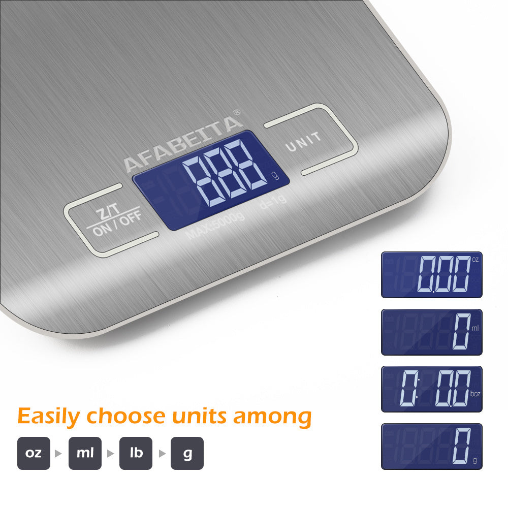 Digital Electronic Kitchen Food Diet Postal Scale Weight Balance 5KG 1g 11lb Kitchen Scales Stainless Steel Weighing For Food Diet Postal Balance Measuring LCD Precision Electronic - SMARTGLO COLLECTIONS
