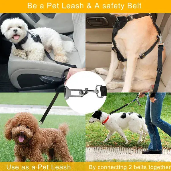 2Pcs Pet Dog Seat Belt Leash Adjustable Pet Dog Cat Safety Leads Harness eprolo Pet seat belts  SMARTGLO COLLECTIONS