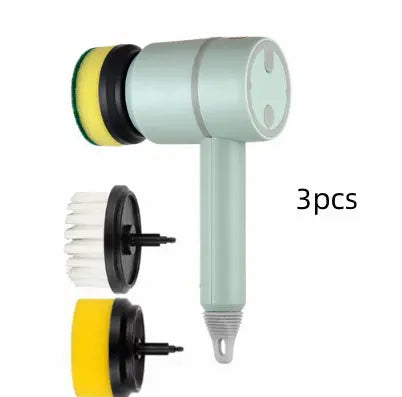 Electric Cleaning Brush Dishwashing Brush Automatic Wireless USB Rechargeable Professional Kitchen Bathtub Tile Cleaning Brushes CJ Cleaning Brush 82.50 SMARTGLO COLLECTIONS Green3pcs / With 3brush heads1200mAh