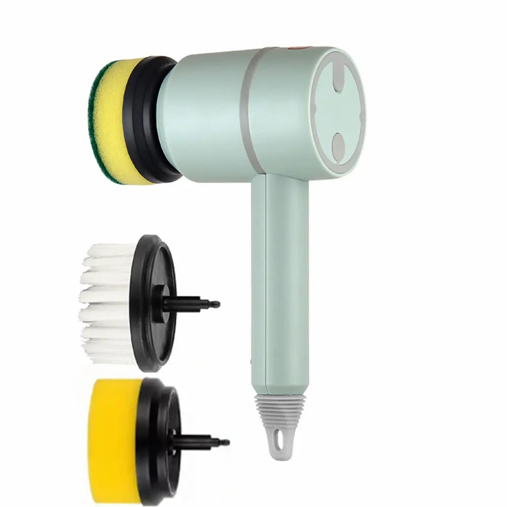 Electric Cleaning Brush Dishwashing Brush Automatic Wireless USB Rechargeable Professional Kitchen Bathtub Tile Cleaning Brushes CJ Cleaning Brush 31.50 SMARTGLO COLLECTIONS Green / With 3brush heads1200mAh
