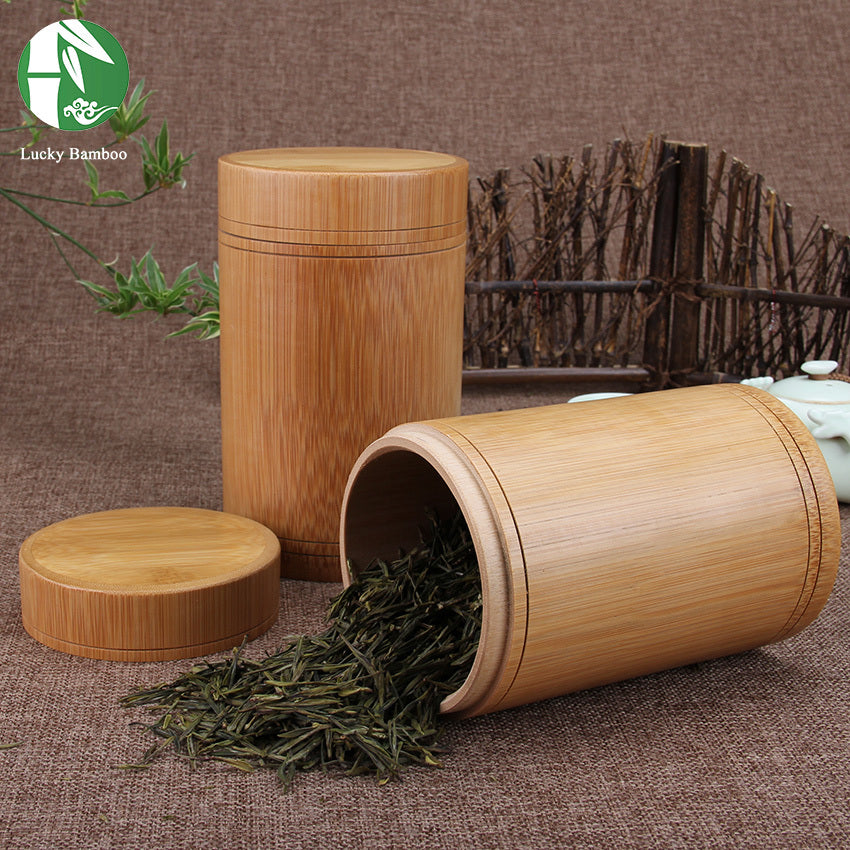 Bamboo Storage Bottles Jars Wooden Small Box Containers Handmade For Spices Tea Coffee Sugar Receive With Lid Vintage - SMARTGLO COLLECTIONS