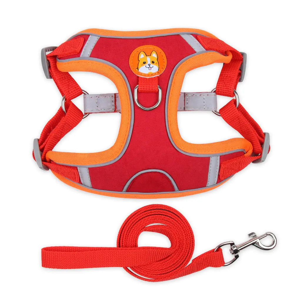 Pet Chest Harness Vest Type Dog Harness Small Dog Rope Reflective Dog Leash eprolo  14.84 SMARTGLO COLLECTIONS Red / XL