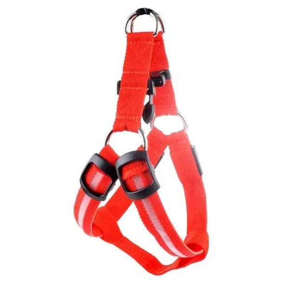 Nylon LED Dog Harness with Flashing Light and Leash Rope Belt