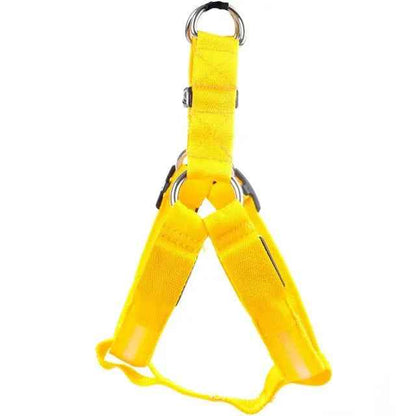 Nylon LED Dog Harness with Flashing Light and Leash Rope Belt