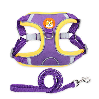 Pet Chest Harness Vest Type Dog Harness Small Dog Rope Reflective Dog Leash eprolo  14.84 SMARTGLO COLLECTIONS Purple / XL