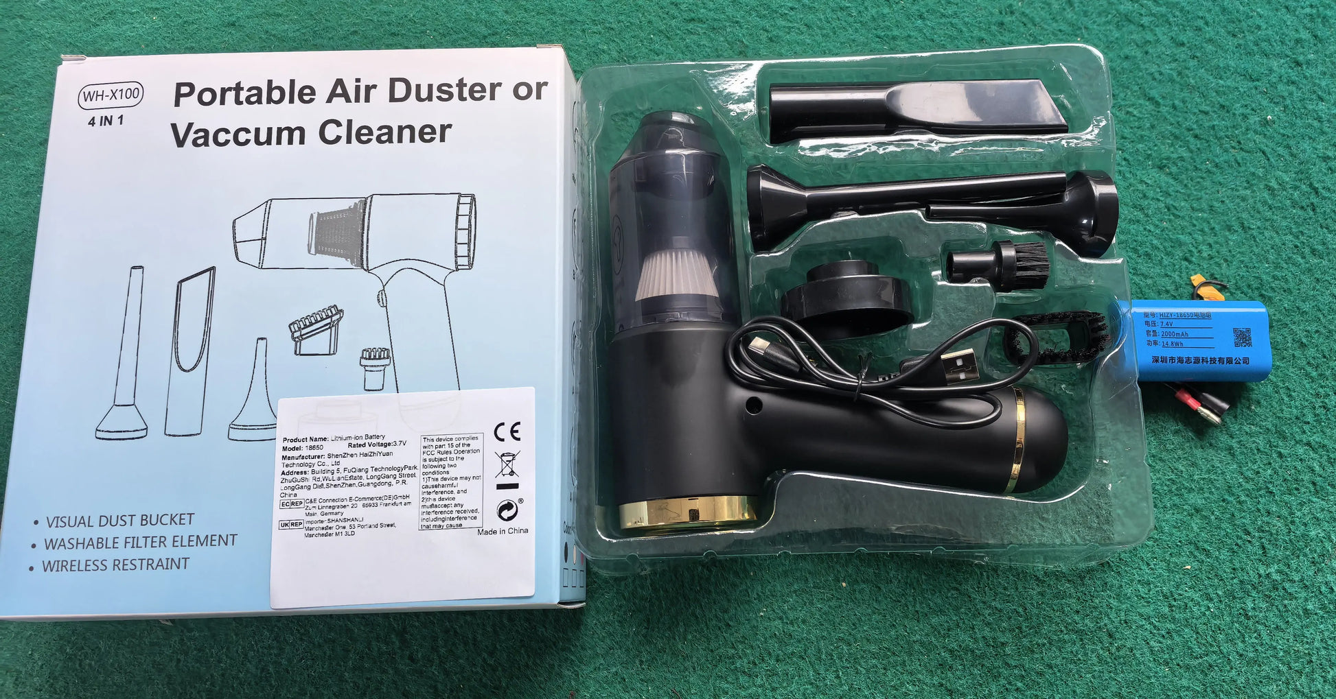 Vacuum Cleaner And Air Duster For Cars, Homes, Offices And Pets, High-power, Multi-nozzle Handheld Car Vacuum Cleaner. CJ Portable Car vacuum cleaner  SMARTGLO COLLECTIONS