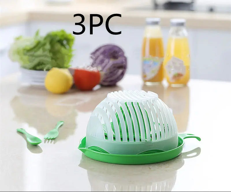 Creative Salad Cutter Fruit and Vegetable Cutter CJ Kitchen accesories 24.90 SMARTGLO COLLECTIONS Green3pc