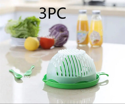 Creative Salad Cutter Fruit and Vegetable Cutter CJ Kitchen accesories 24.90 SMARTGLO COLLECTIONS Green3pc