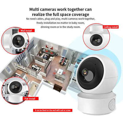Smart Dual-light Wireless Wifi Home Indoor HD 360-degree Surveillance Camera Voice Intercom Panorama Camera CJ Survaillence Camera  SMARTGLO COLLECTIONS