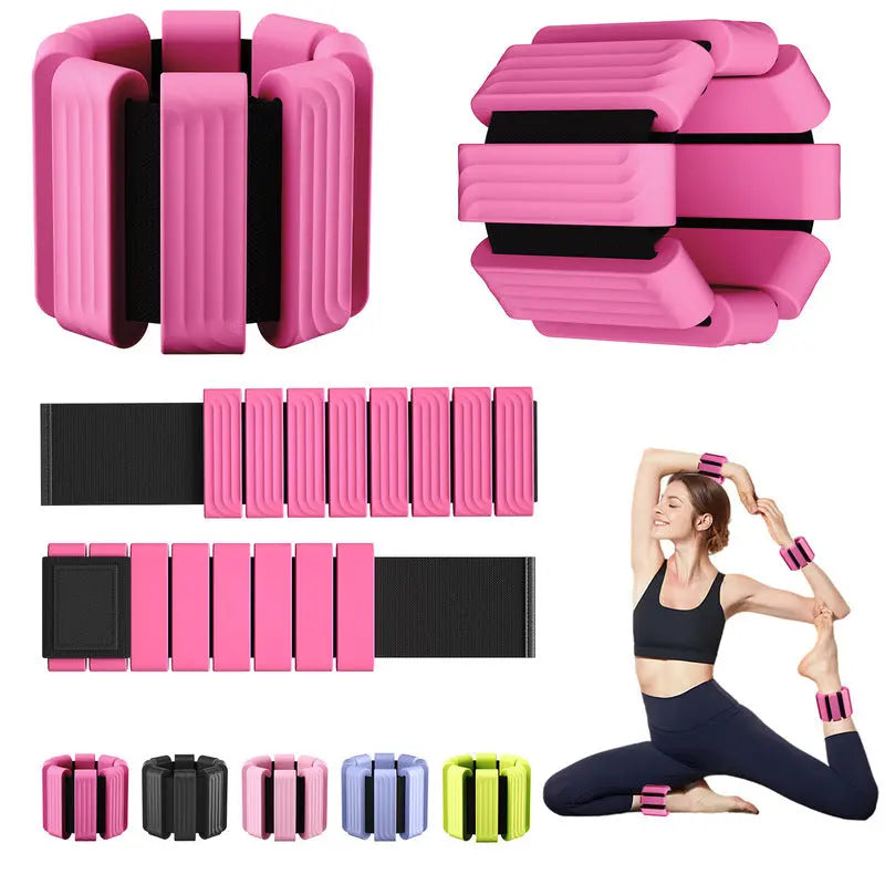 Weighted Wristbands: Silicone, for Weight Training/Yoga/Dance/Fitness (Also for Ankles) eprolo  35.82 SMARTGLO COLLECTIONS Rose / 2pcs-900g