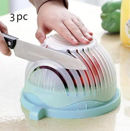 Creative Salad Cutter Fruit and Vegetable Cutter CJ Kitchen accesories 24.90 SMARTGLO COLLECTIONS Blue3pc