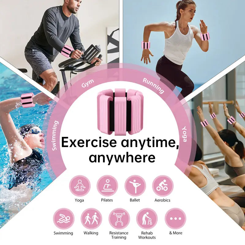 Weighted Wristbands: Silicone, for Weight Training/Yoga/Dance/Fitness (Also for Ankles) eprolo   SMARTGLO COLLECTIONS