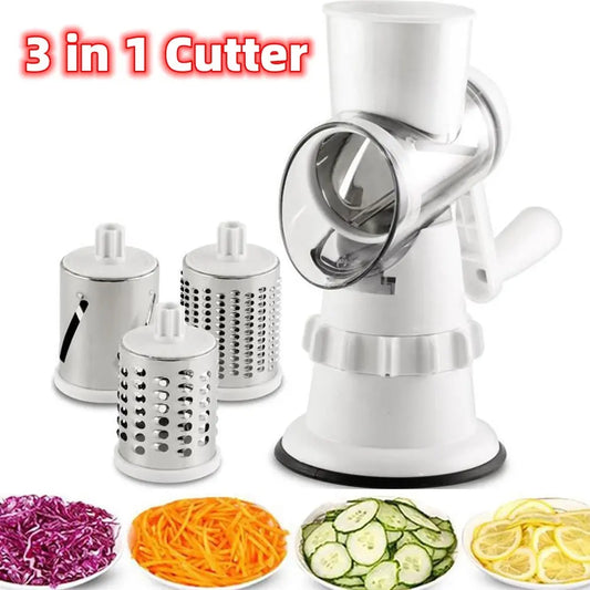 3 In 1 Vegetable Slicer Manual Kitchen Accessories Grater For Vegetable Cutter Round Chopper Mandolin Shredder Potato Home Kitchen Supplies Kitchen Gadgets CJ Kitchen accesories  SMARTGLO COLLECTIONS