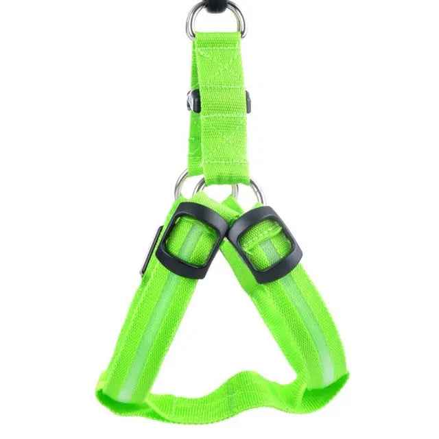 Nylon LED Dog Harness with Flashing Light and Leash Rope Belt