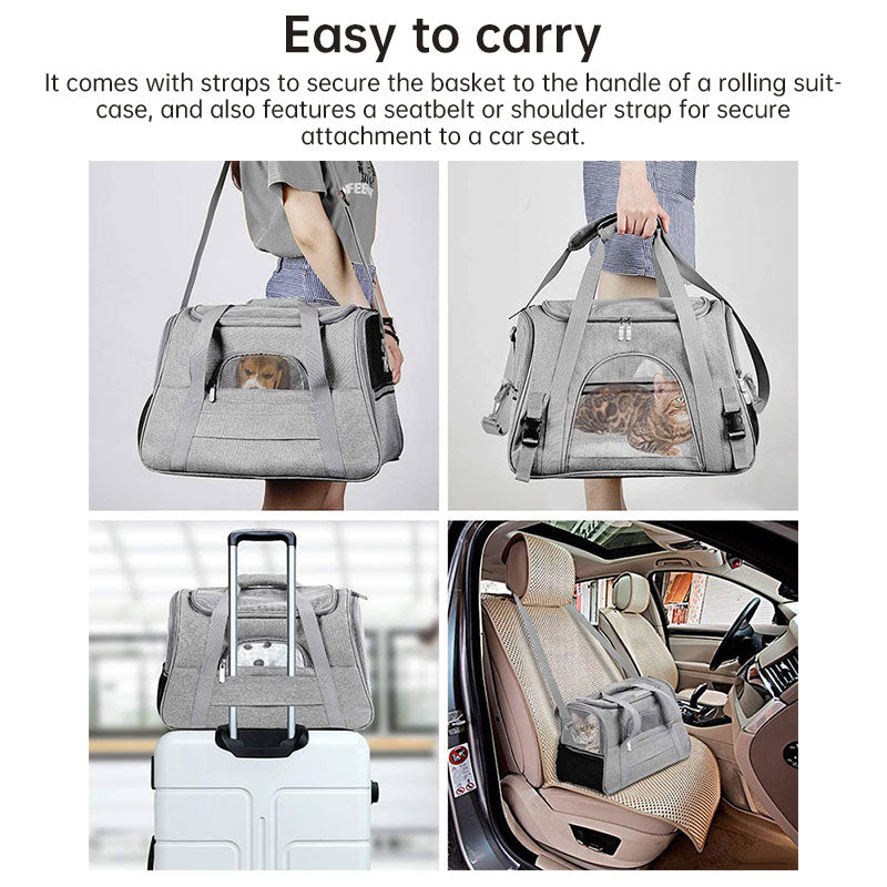 Foldable & Expandable Pet Carrier Bag - Mesh Breathable Cat/Dog Travel Bag, Convertible Crossbody Handbag for Small Pets - SMARTGLO COLLECTIONS