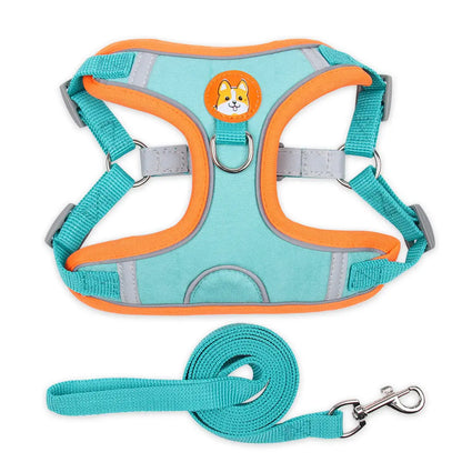 Pet Chest Harness Vest Type Dog Harness Small Dog Rope Reflective Dog Leash eprolo  14.84 SMARTGLO COLLECTIONS Lake Blue / XL