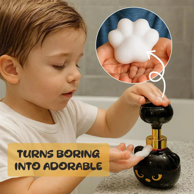 Cute Cat Paw Foam Soap Dispenser. Flower-shaped, funny. Cat lover gift for bathroom/kitchen. eprolo   SMARTGLO COLLECTIONS