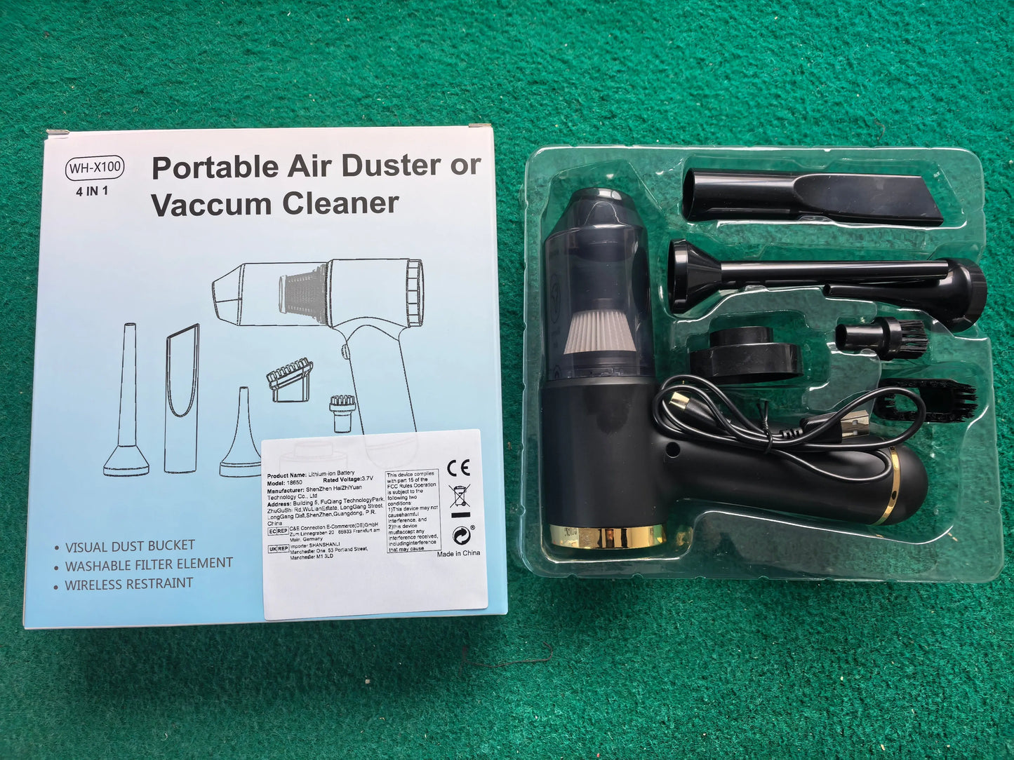 Vacuum Cleaner And Air Duster For Cars, Homes, Offices And Pets, High-power, Multi-nozzle Handheld Car Vacuum Cleaner. CJ Portable Car vacuum cleaner  SMARTGLO COLLECTIONS