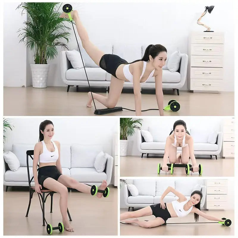 Cross-border Multi-functional Abdominal Trainer Ab Wheel Twist Plate Ab Roller Premium Rotating with Pull Rope Ab Roller eprolo   SMARTGLO COLLECTIONS