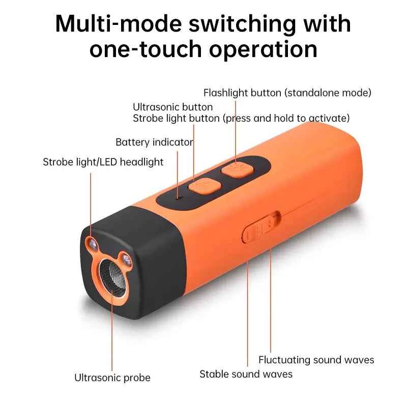 2025 Ultrasonic Dog Repellent: Rechargeable Dog Bark Deterrent with LED Flashlight