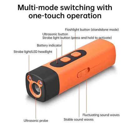 2025 Ultrasonic Dog Repellent: Rechargeable Dog Bark Deterrent with LED Flashlight
