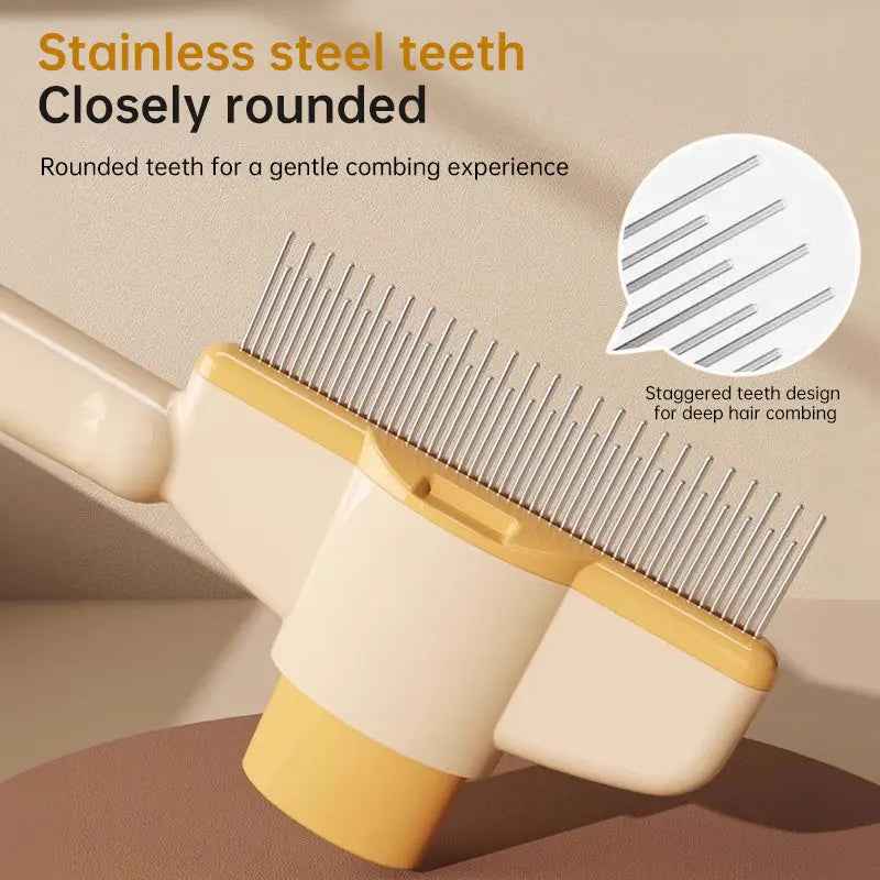 Dog and Cat Grooming Brush - Automatic Hair Remover with 1-Button Self-Cleaning & Massage Feature