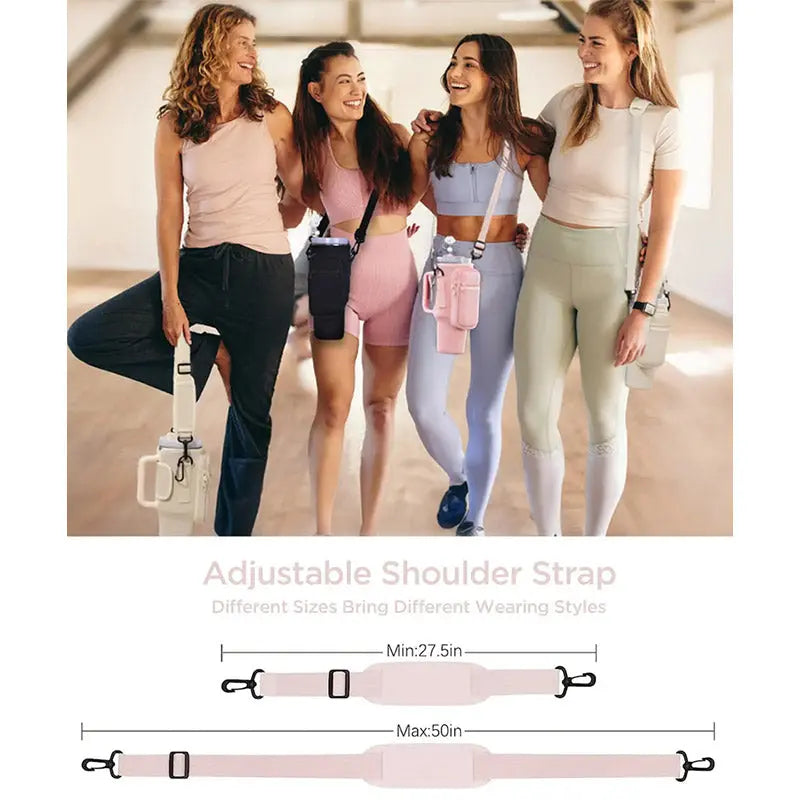 Water Bottle Carrier Bag with Phone Pocket for Stanley 40oz Tumbler with Handle Neoprene Water Bottle Holder Pouch eprolo   SMARTGLO COLLECTIONS