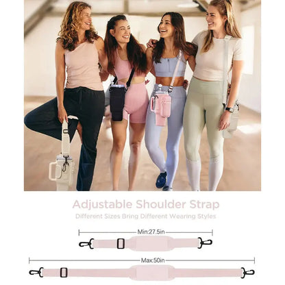 Water Bottle Carrier Bag with Phone Pocket for Stanley 40oz Tumbler with Handle Neoprene Water Bottle Holder Pouch eprolo   SMARTGLO COLLECTIONS