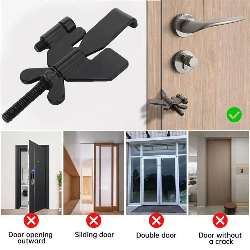 Portable Door Lock Privacy Extra Security Lock Anti Theft Travel Inside Door Locker for Traveling Home Bedroom Apartmen eprolo   SMARTGLO COLLECTIONS
