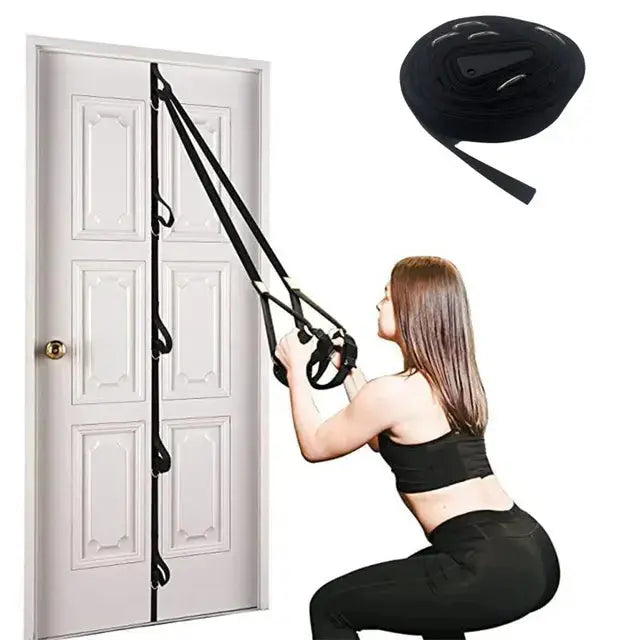 Upgrade Door Anchor Strap for Resistance Bands Exercises Anchor Gym Attachment for Home Fitness Portable Door Band Resistance eprolo  19.46 SMARTGLO COLLECTIONS Black / 5.1M