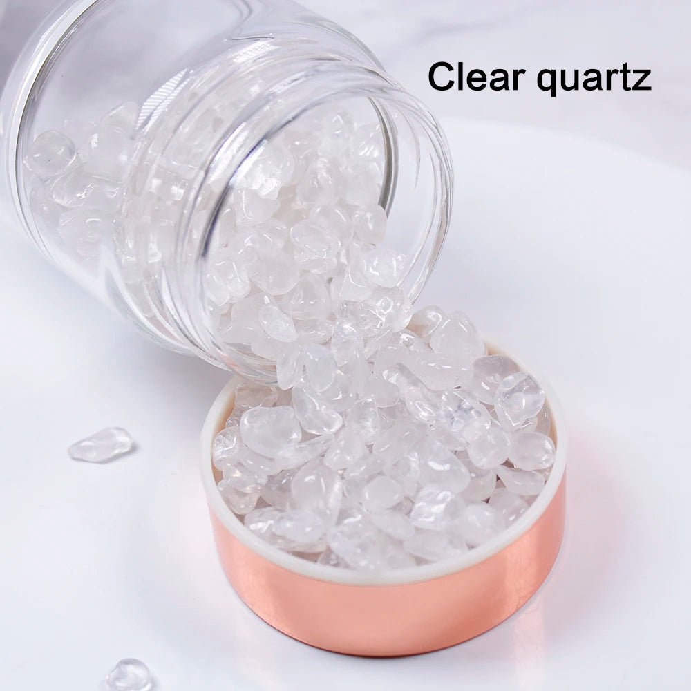 Natural  Crystal Elixir Bottles gemstone Glass  therapy stone Tea filter filter bottle Healing Crystal Infuser Energy cup - SMARTGLO COLLECTIONS