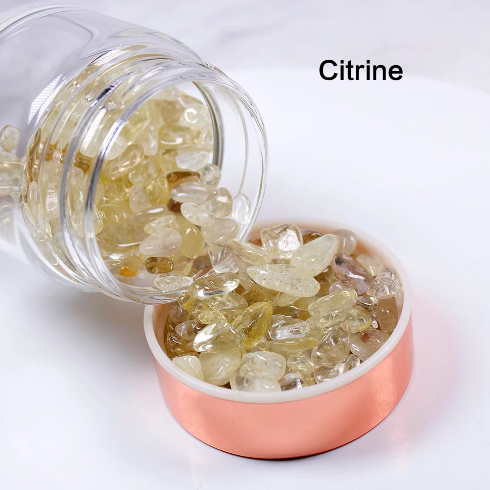 Natural  Crystal Elixir Bottles gemstone Glass  therapy stone Tea filter filter bottle Healing Crystal Infuser Energy cup - SMARTGLO COLLECTIONS