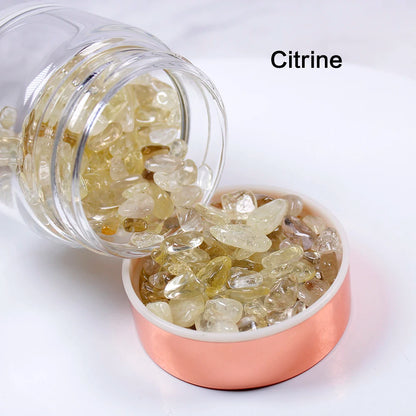Natural  Crystal Elixir Bottles gemstone Glass  therapy stone Tea filter filter bottle Healing Crystal Infuser Energy cup - SMARTGLO COLLECTIONS