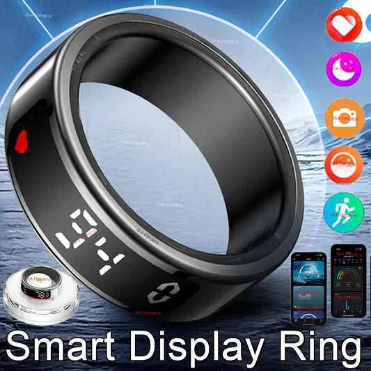 2025 Smart Ring with Screen, Wireless Charging & Health Tracking (R12/R11) SMARTGLO COLLECTIONS Health And Fitness  SMARTGLO COLLECTIONS