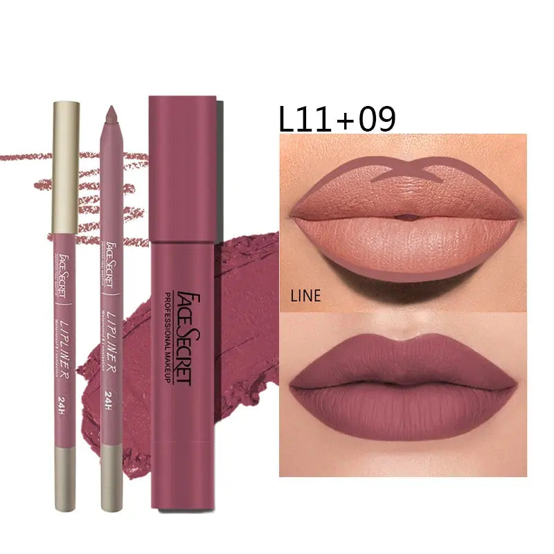 Matte Lip Liner & Lipstick Set – Waterproof, Long Lasting Soft Matte Makeup SMARTGLO COLLECTIONS Beauty Unique 8.09 SMARTGLO COLLECTIONS L11 09