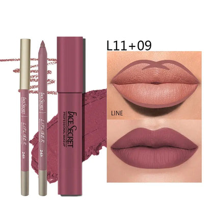 Matte Lip Liner & Lipstick Set – Waterproof, Long Lasting Soft Matte Makeup SMARTGLO COLLECTIONS Beauty Unique 8.09 SMARTGLO COLLECTIONS L11 09
