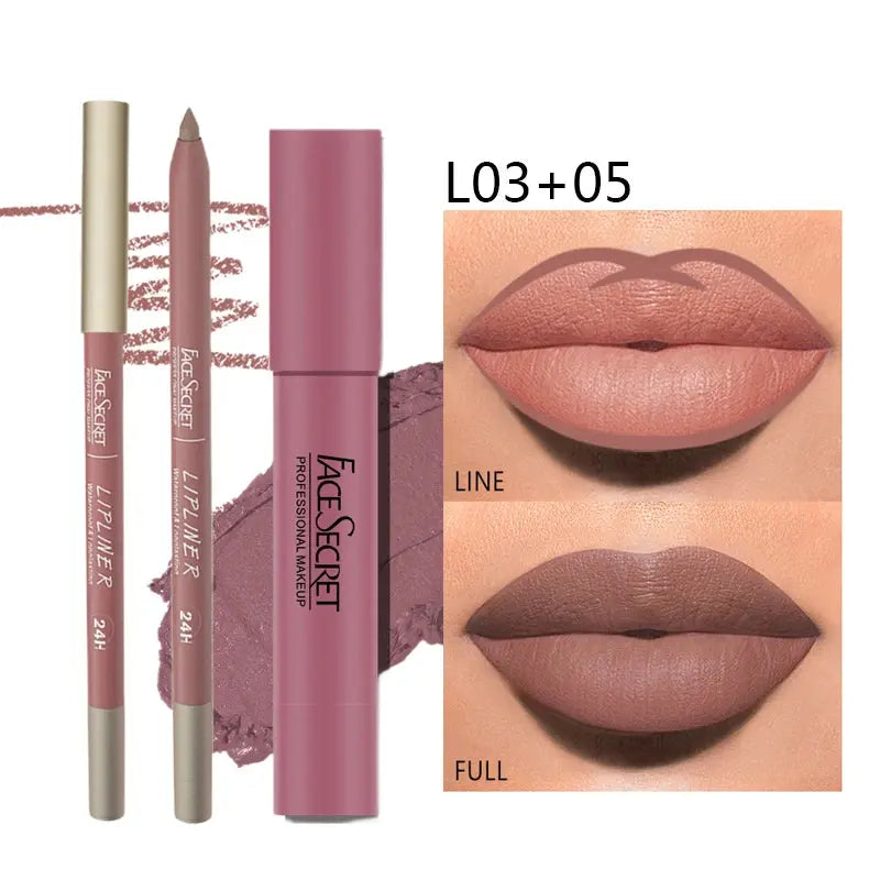 Matte Lip Liner & Lipstick Set – Waterproof, Long Lasting Soft Matte Makeup SMARTGLO COLLECTIONS Beauty Unique 8.34 SMARTGLO COLLECTIONS L03 05