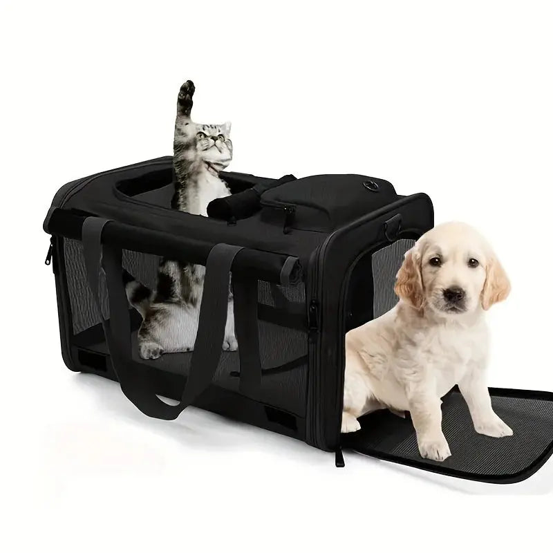 Soft-Sided Pet Carrier for Medium & Large Cats and Small Dogs SMARTGLO COLLECTIONS Pet Feeder 42.50 SMARTGLO COLLECTIONS black