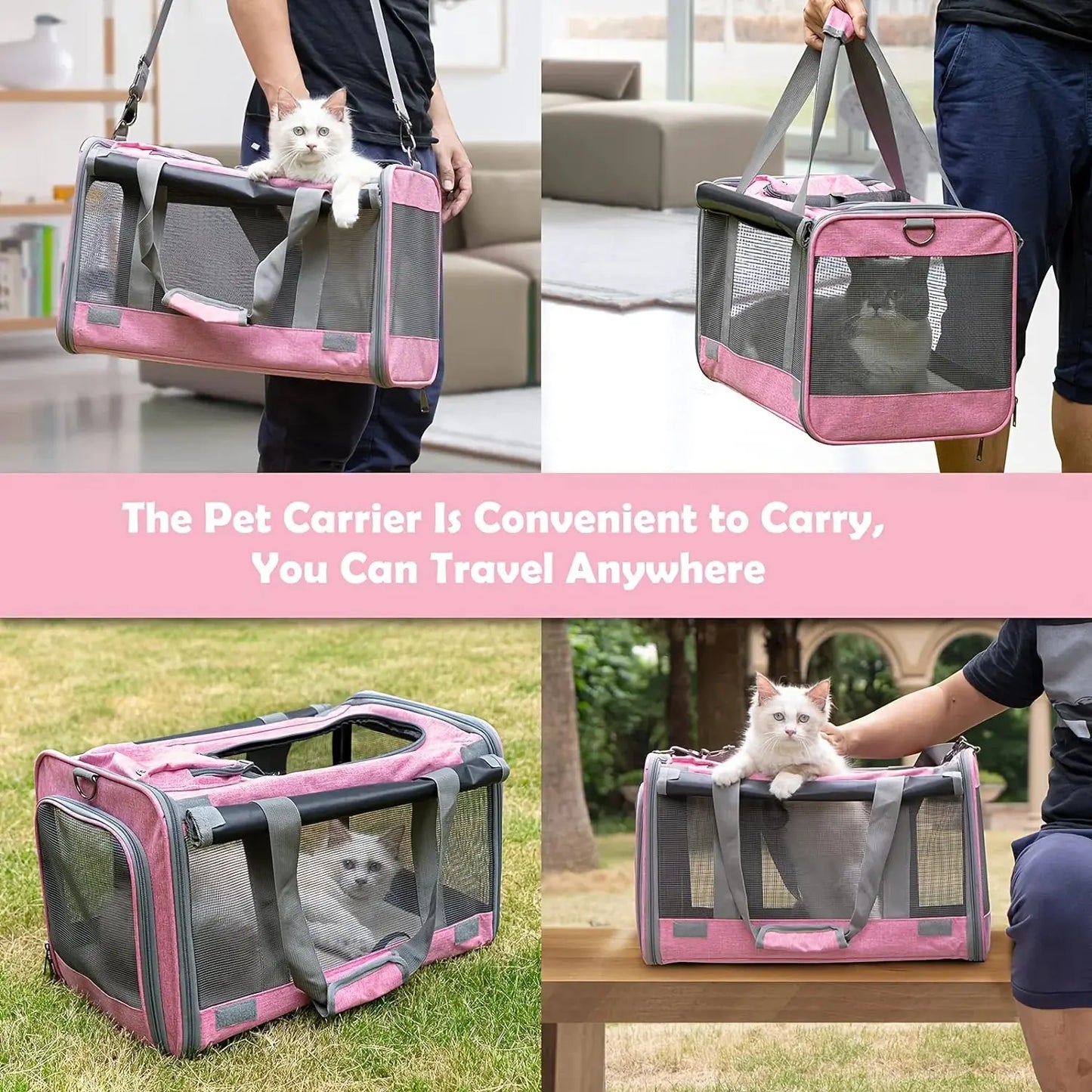 Soft-Sided Pet Carrier for Medium & Large Cats and Small Dogs SMARTGLO COLLECTIONS Pet Feeder  SMARTGLO COLLECTIONS