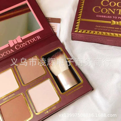 4-Color Eyeshadow & Contour Palette with Brush – High Quality Makeup for Women SMARTGLO COLLECTIONS Beauty Unique  SMARTGLO COLLECTIONS