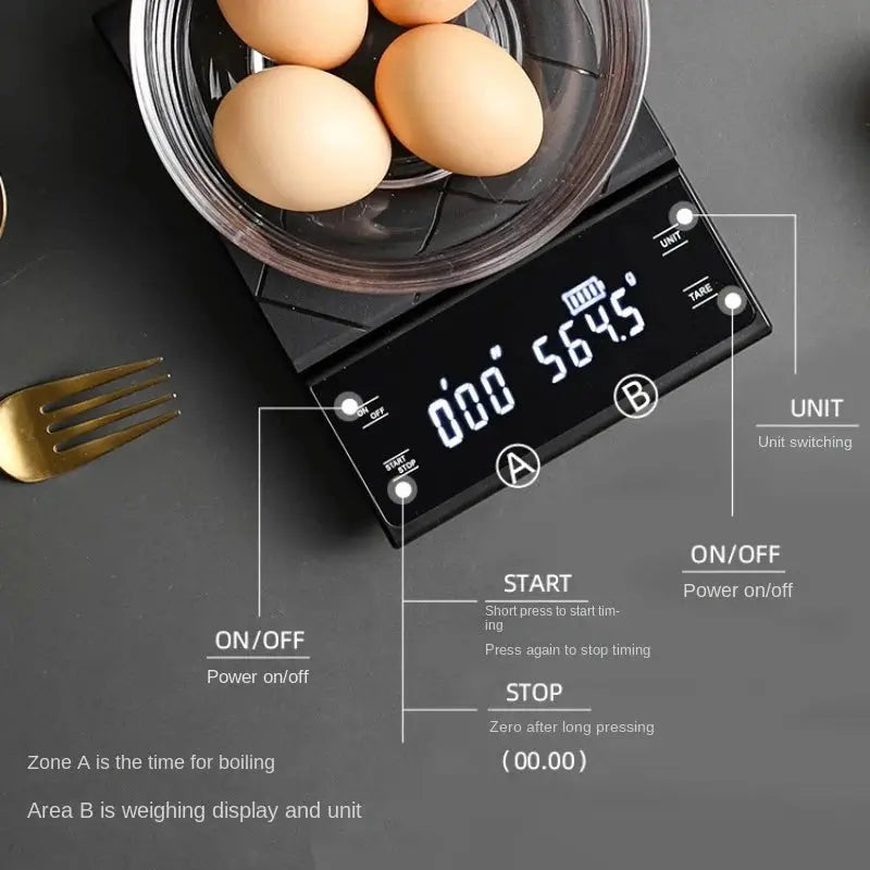Digital Kitchen Scale 3kg/0.1g with Timer – Precise Baking & Cooking SMARTGLO COLLECTIONS Home & Kitchen  SMARTGLO COLLECTIONS