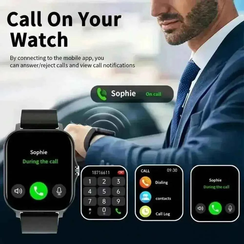 Smart Fitness Watch 2025 – Calls, 50 Sports Modes, HR & SpO2 (iOS/Android)