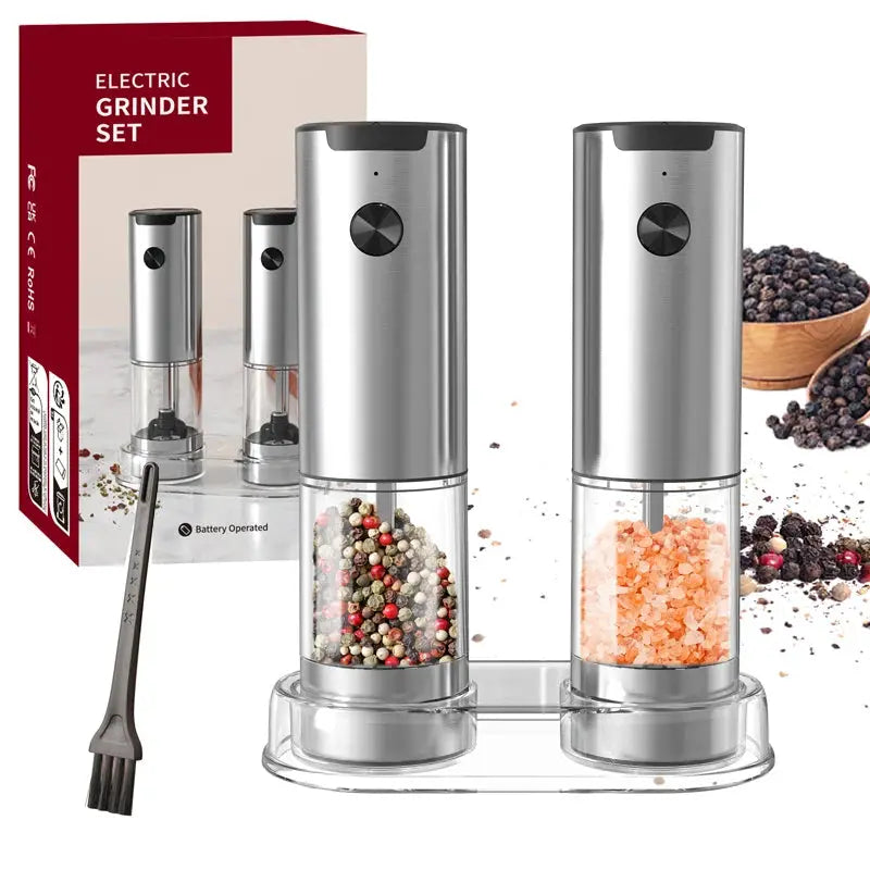 Electric Salt & Pepper Grinder – Adjustable, Refillable, Battery-Powered SMARTGLO COLLECTIONS Home & Kitchen 33.64 SMARTGLO COLLECTIONS 2Pcs Metal Shell