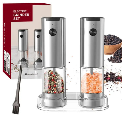 Electric Salt & Pepper Grinder – Adjustable, Refillable, Battery-Powered SMARTGLO COLLECTIONS Home & Kitchen 33.64 SMARTGLO COLLECTIONS 2Pcs Metal Shell