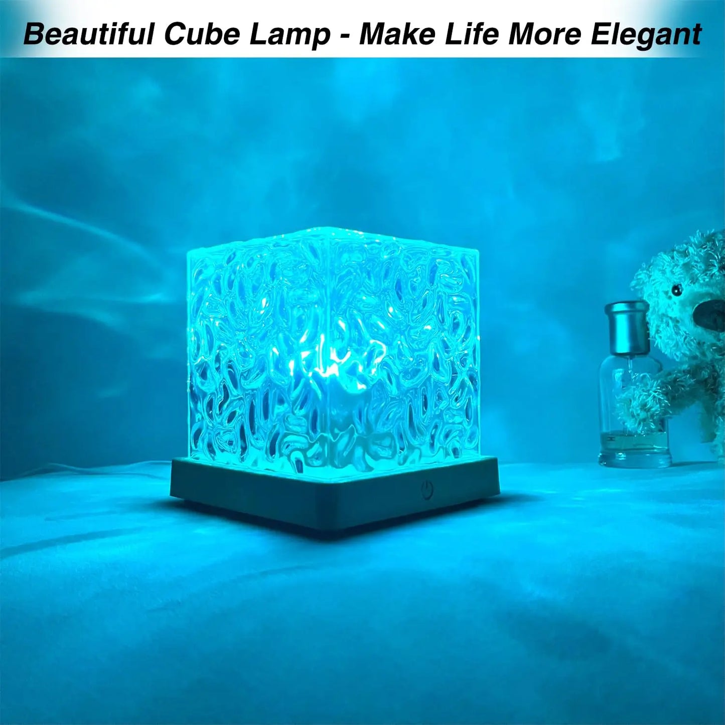 Ocean Lamp Water Light Projector - Water Ripple Projector Light Cube Aurora Northern Lights Wave Ripple Night Light for Bedroom - SMARTGLO COLLECTIONS