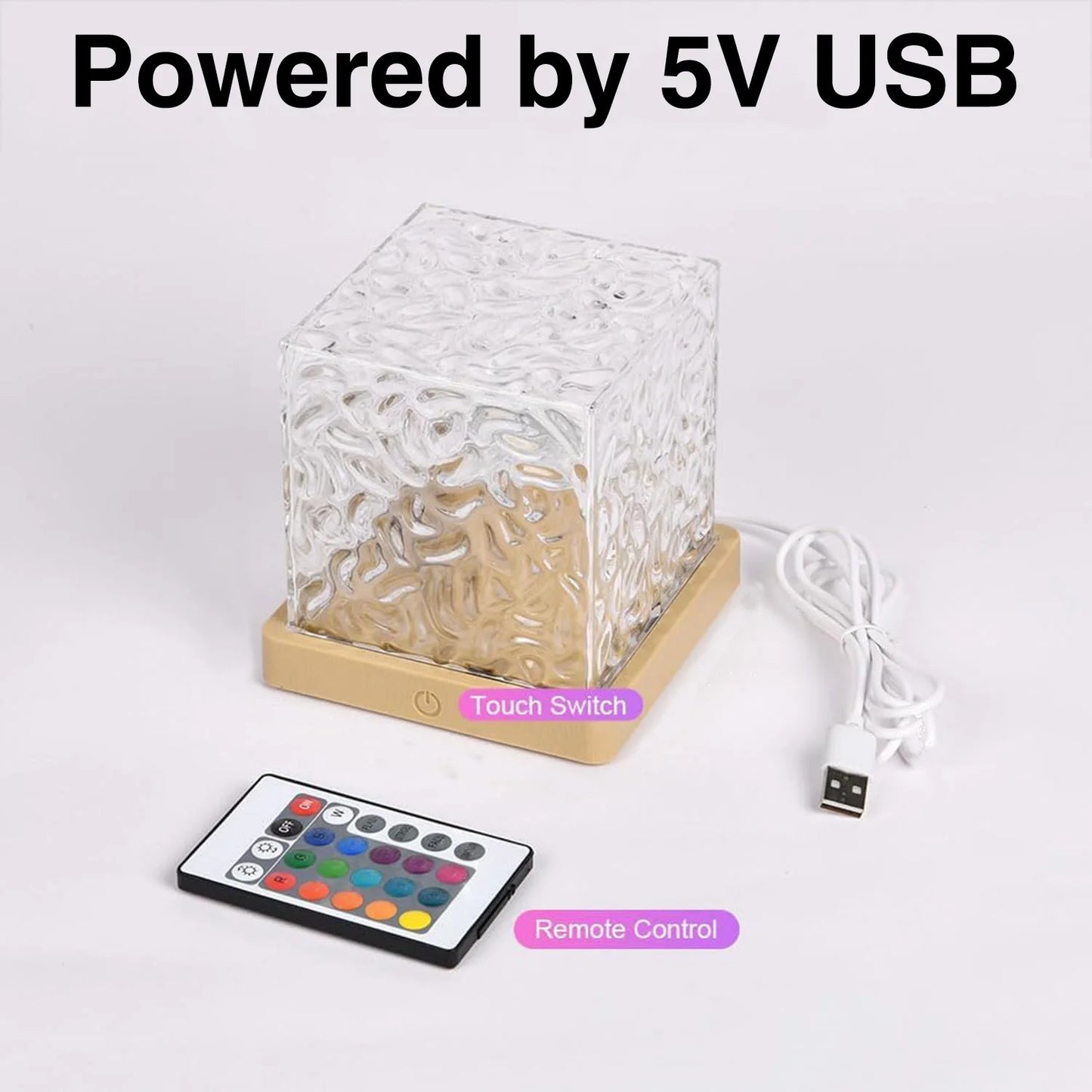 Ocean Lamp Water Light Projector - Water Ripple Projector Light Cube Aurora Northern Lights Wave Ripple Night Light for Bedroom - SMARTGLO COLLECTIONS